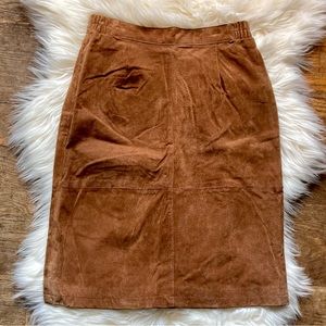 Vintage Leather Midi Skirt